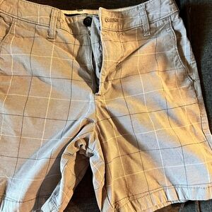 Men's Gray Checkered Shorts